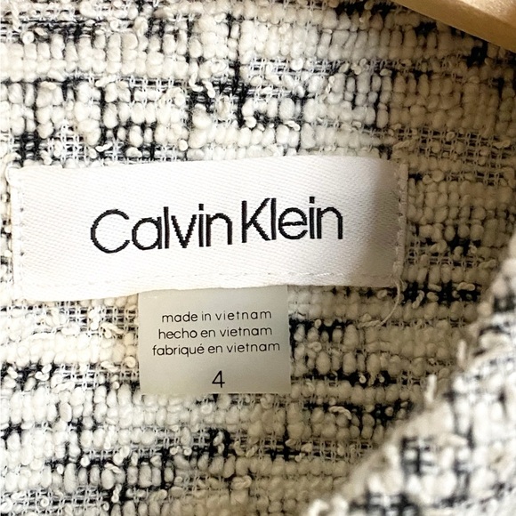 Calvin Klein Tweed Shift Dress | Black & White | Size 4 - Picture 4 of 10